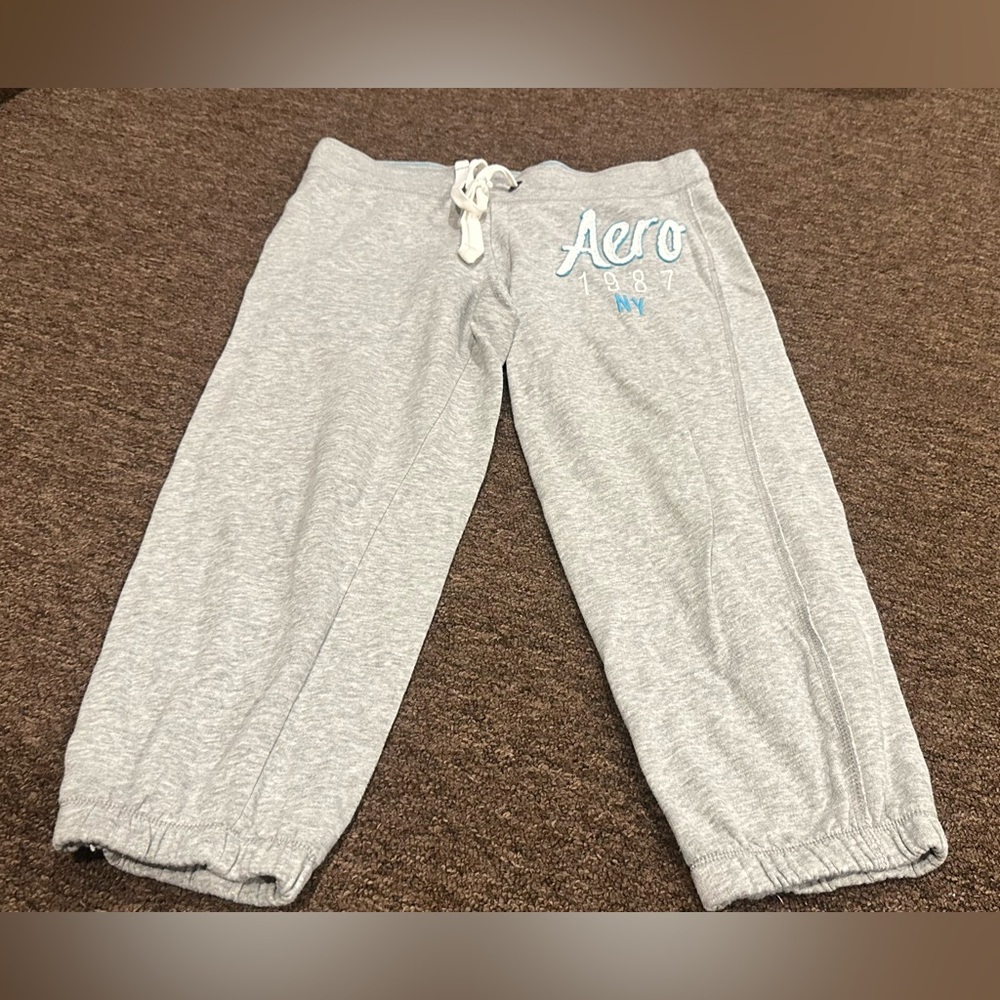 EUC Women's Aeropostale Gray track sweatpant jogger S comfy soft lounge casual